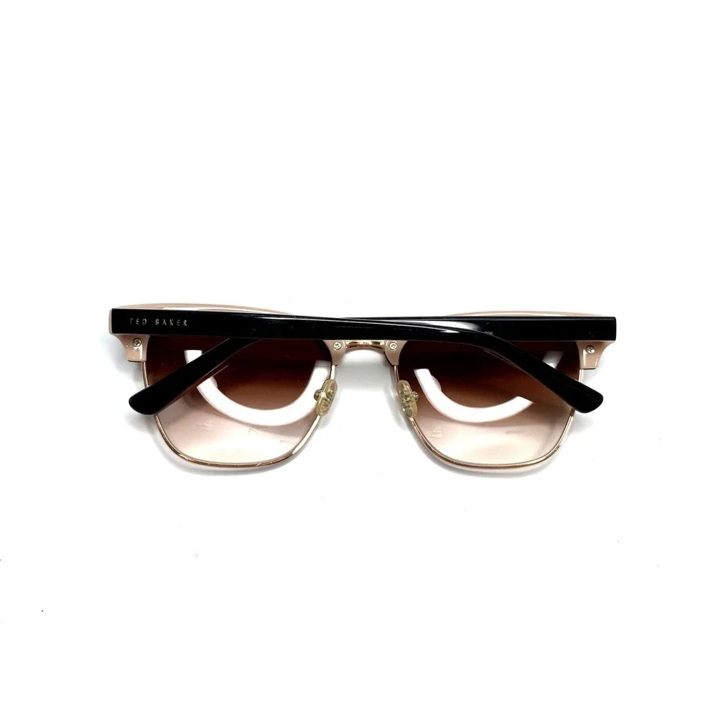 Ted Baker Black Rose Metal Taupe Clubmaster Sunglasses TB108 BLK 52 18 135